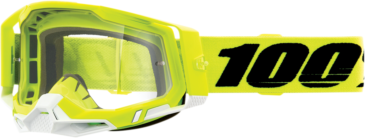 100% Racecraft 2 Goggle - Fluo Yellow - Clear Lens 50009-00004