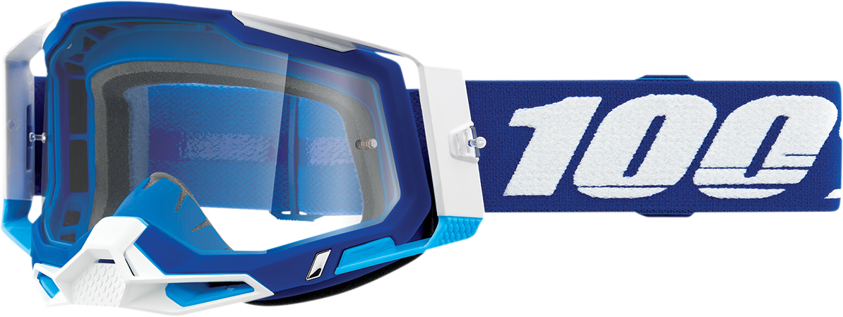 100% Racecraft 2 Goggle - Blue - Clear Lens 50009-00002