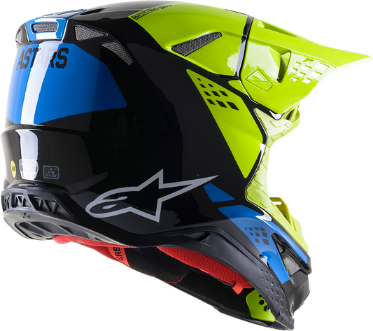 Alpinestars Supertech M8 Helmet - Factory - Black/Yellow/Blue