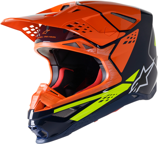 Alpinestars Supertech M8 Helmet - Factory - Blue/Orange/Yellow