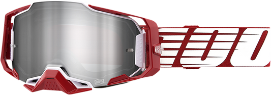 100% Armega Goggle - Oversized Deep Red - Flash Silver Mirror Lens 50005-00009
