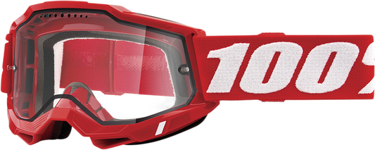100% Accuri 2 Enduro MTB Goggle - Neon Red - Clear Lens 50016-00005
