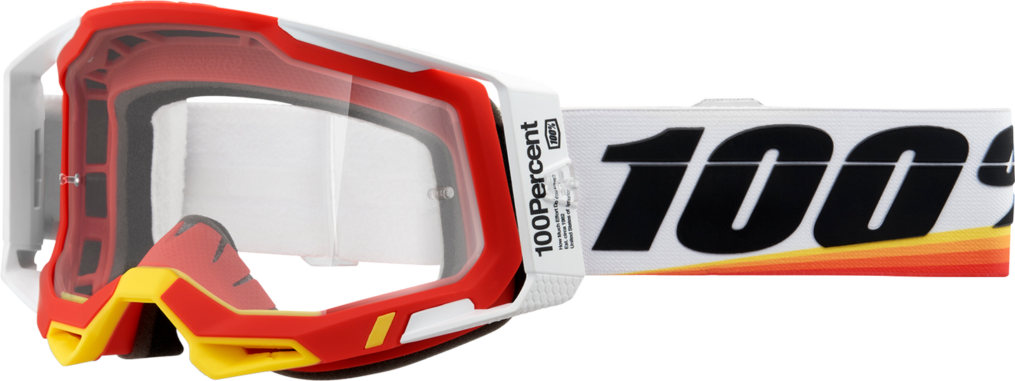 100% Racecraft 2 Goggle - Arsham Red - Clear Lens 50009-00016