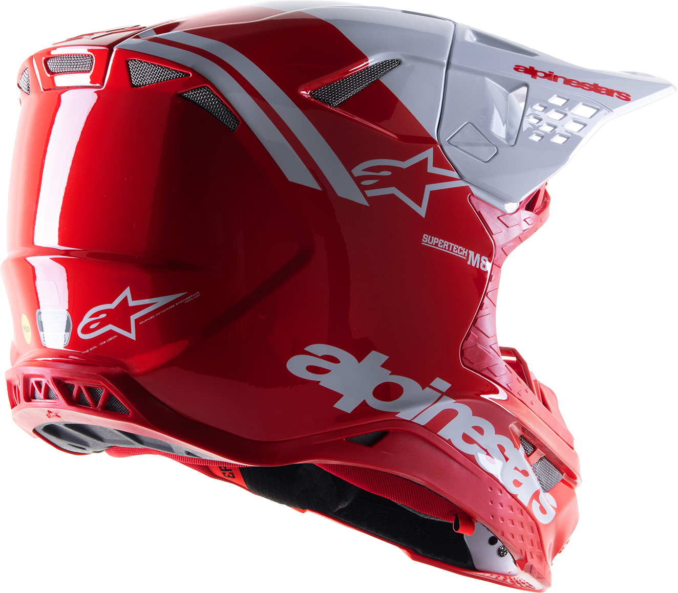 ALPINESTARS Supertech M8 Helmet - Radium 2 - MIPS? - Gloss Red/White - Large 8301523-3012-LG