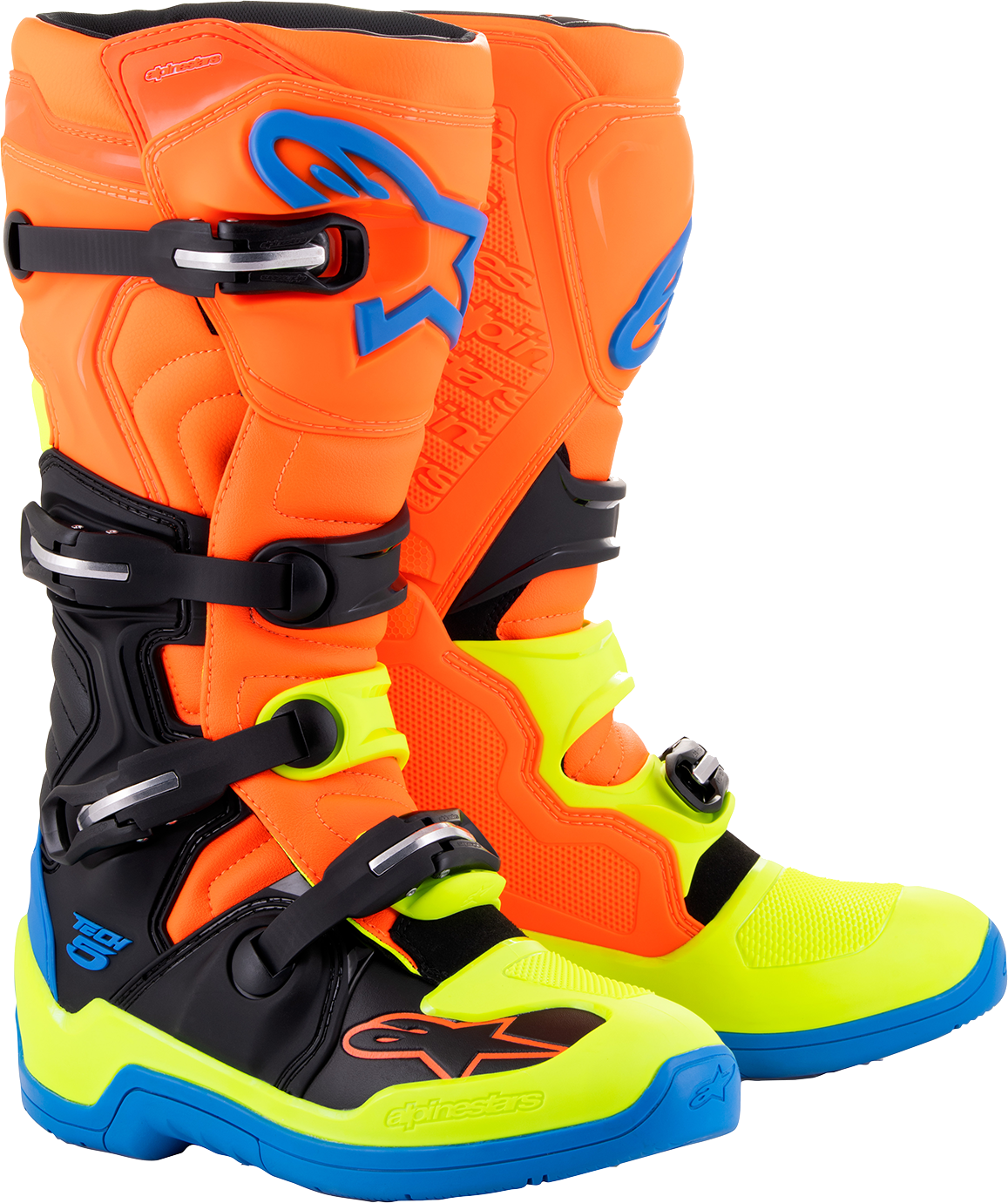 ALPINESTARS Tech 5 Boots - Orange Fluorescent/Blue/Yellow Fluorescent - US 8 2015015-4755-8