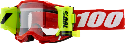 100% Accuri 2 Forecast Goggle - Roll-Off - Neon Red - Clear Lens 50017-00004