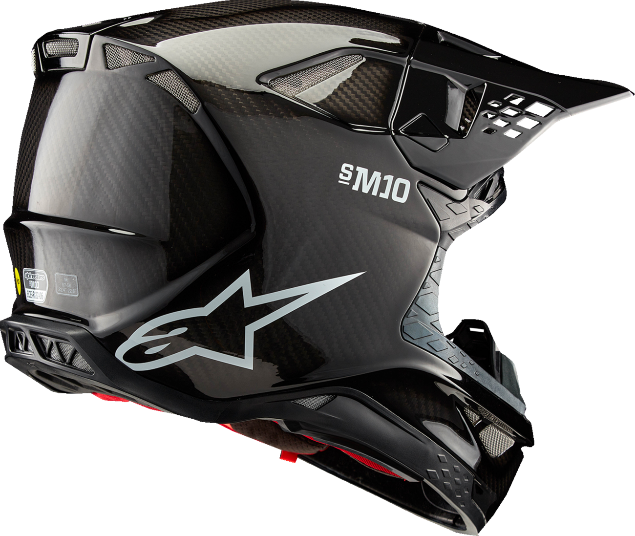 ALPINESTARS Supertech M10 Helmet - Solid - MIPS? - Gloss Black Carbon - Medium 8300323-1188-M