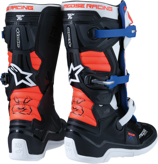 Moose Offroad Youth Tech 7S Boots - Black/White/Red/Blue
