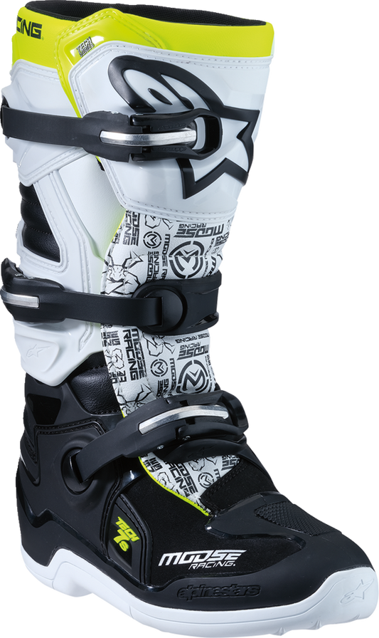 Moose Offroad Youth Tech 7S Boots - Black/White/Yellow