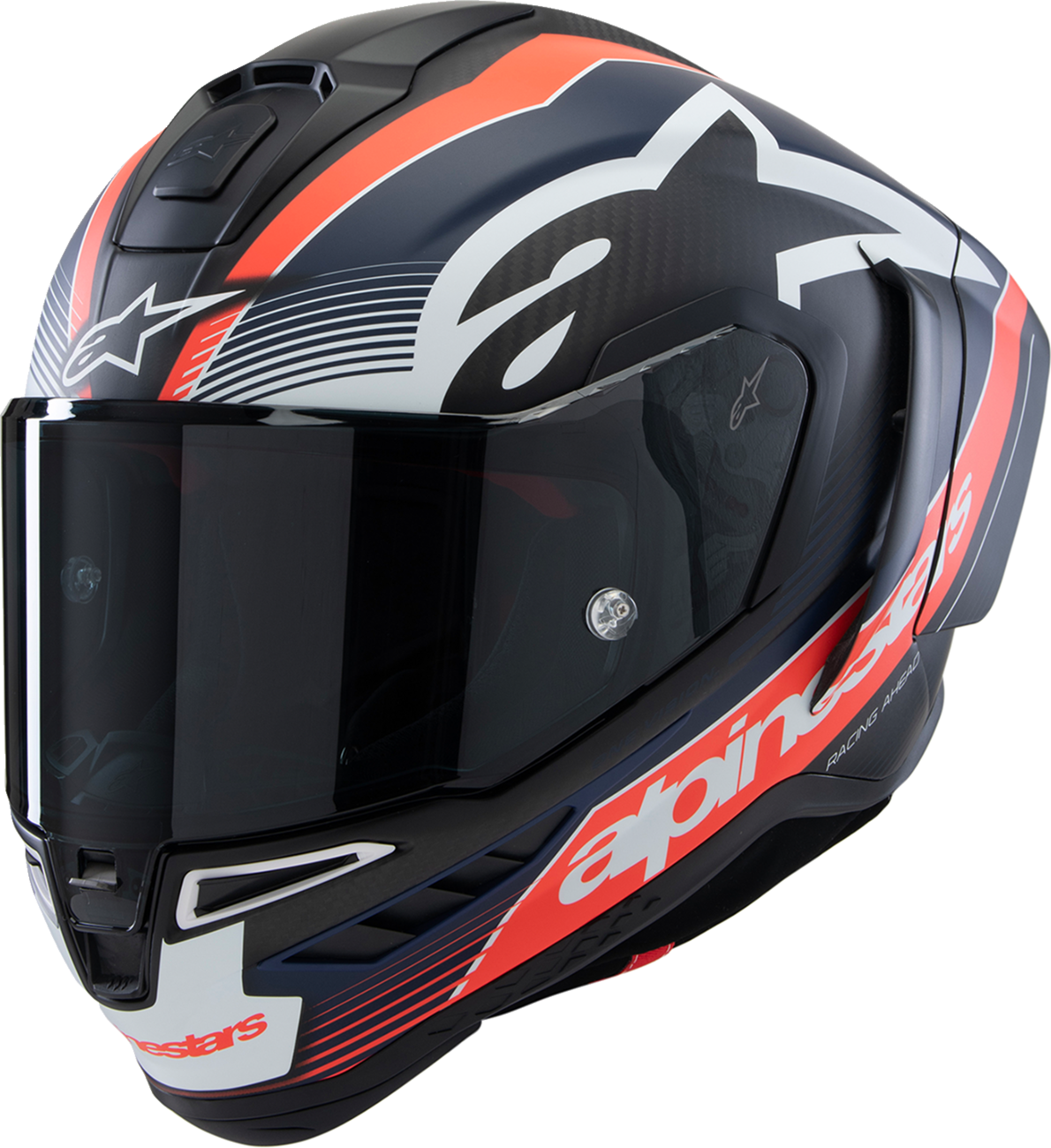 ALPINESTARS Supertech R10 Helmet - Team - Matte Black/Carbon Red Fluo/Blue - XS 8200224-1383-XS