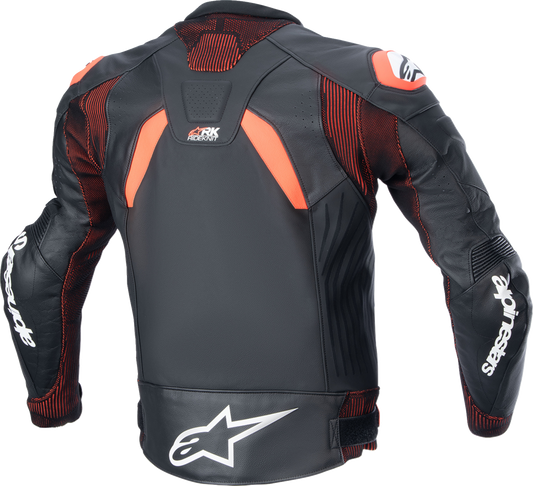 Alpinestars GP Plus R v4 Rideknit Leather Jacket - Black/Red Fluo/White