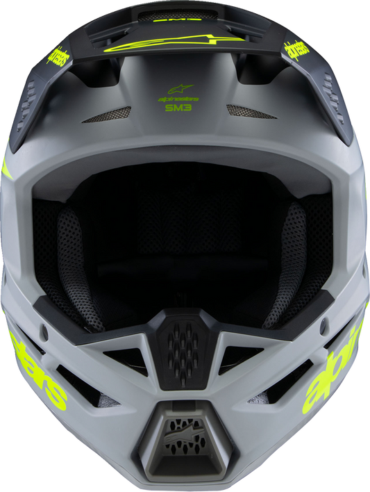 Alpinestars Youth SM3 Helmet - Radium - Matte Gray/Black/Yellow Fluo