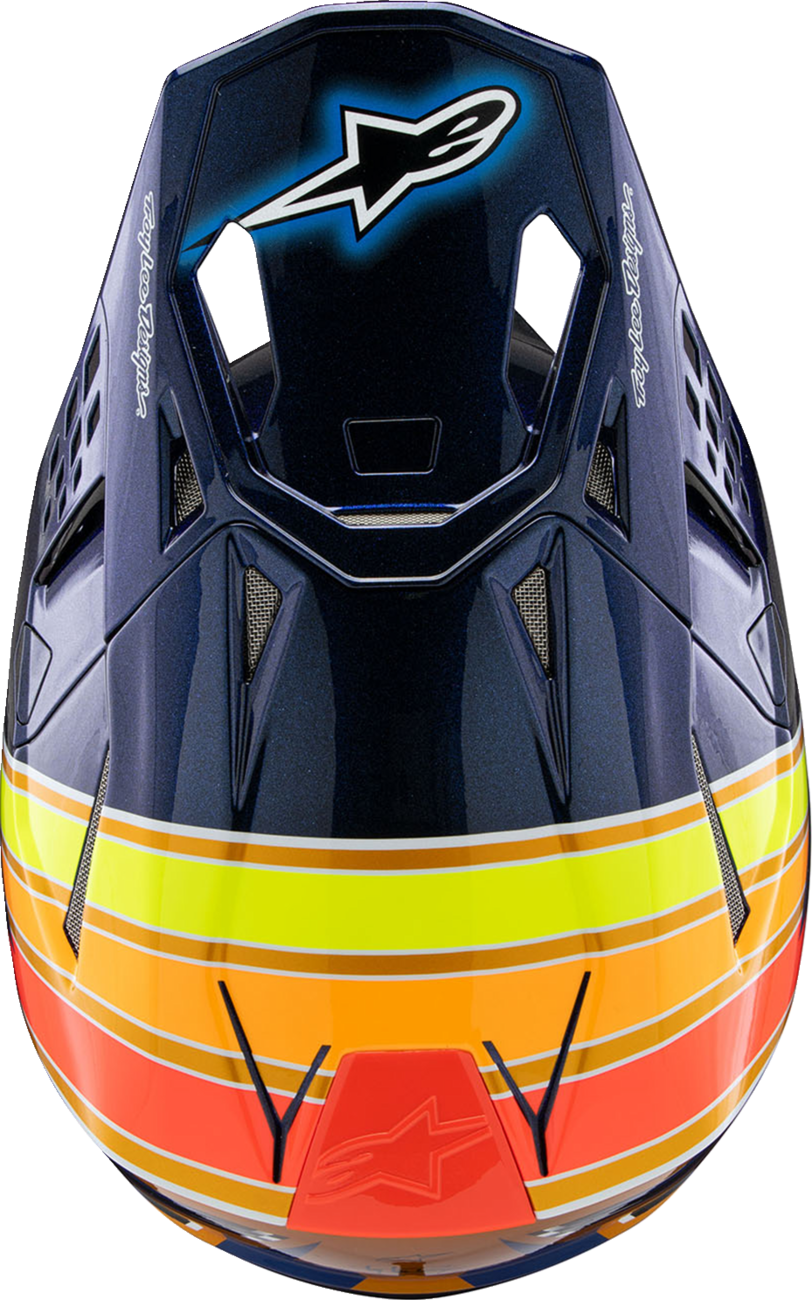 ALPINESTARS Supertech M10 Helmet - TLD Edition 25 - MIPS? - Gloss Dark Blue/Orange/Yellow/Fluo Red - XS 8300225-7156-XS