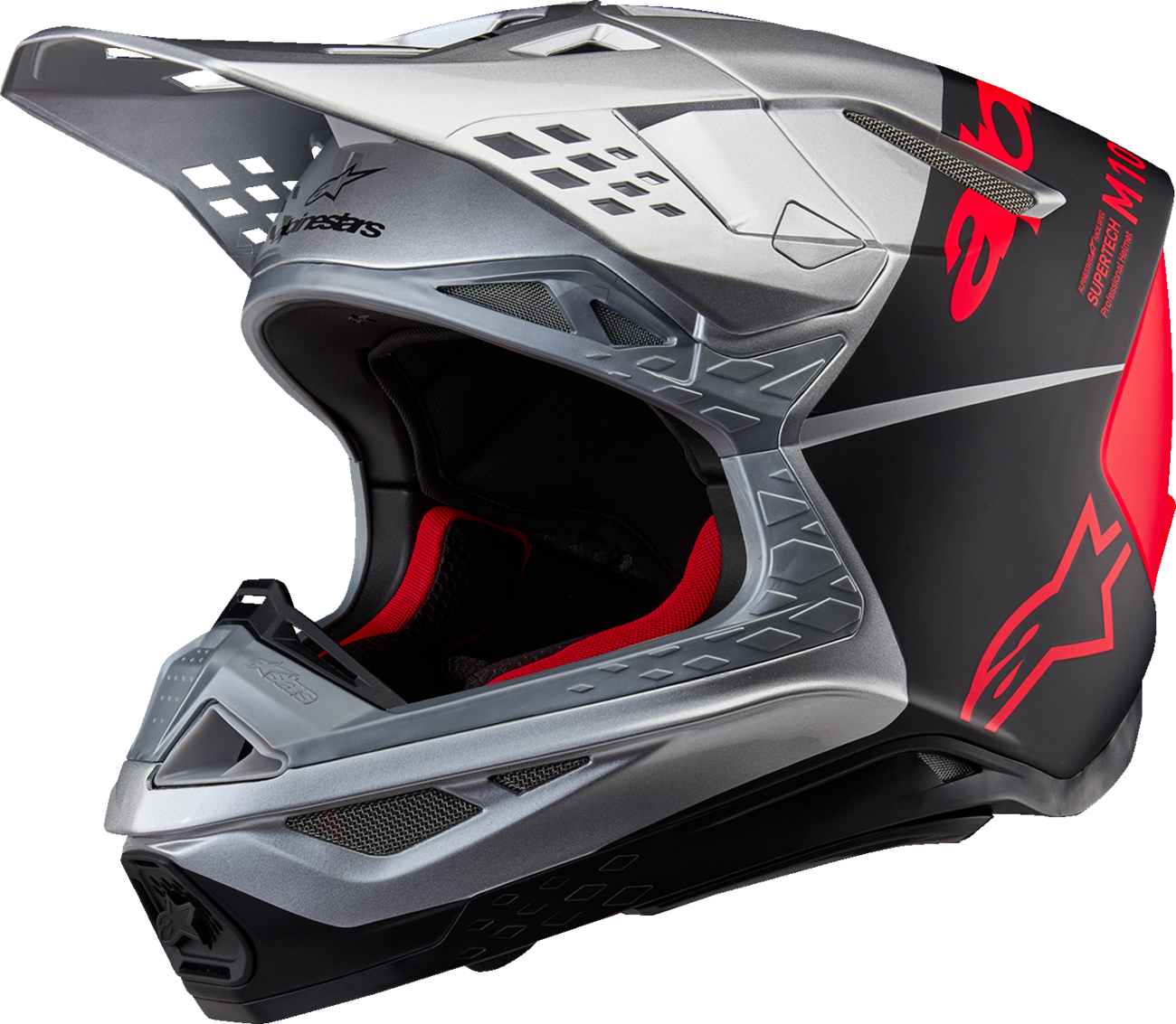 ALPINESTARS Supertech M10 Helmet - Flood - MIPS? - Gloss Silver/Black/Orange Fluo - 2XL 8301023-1954-XXL