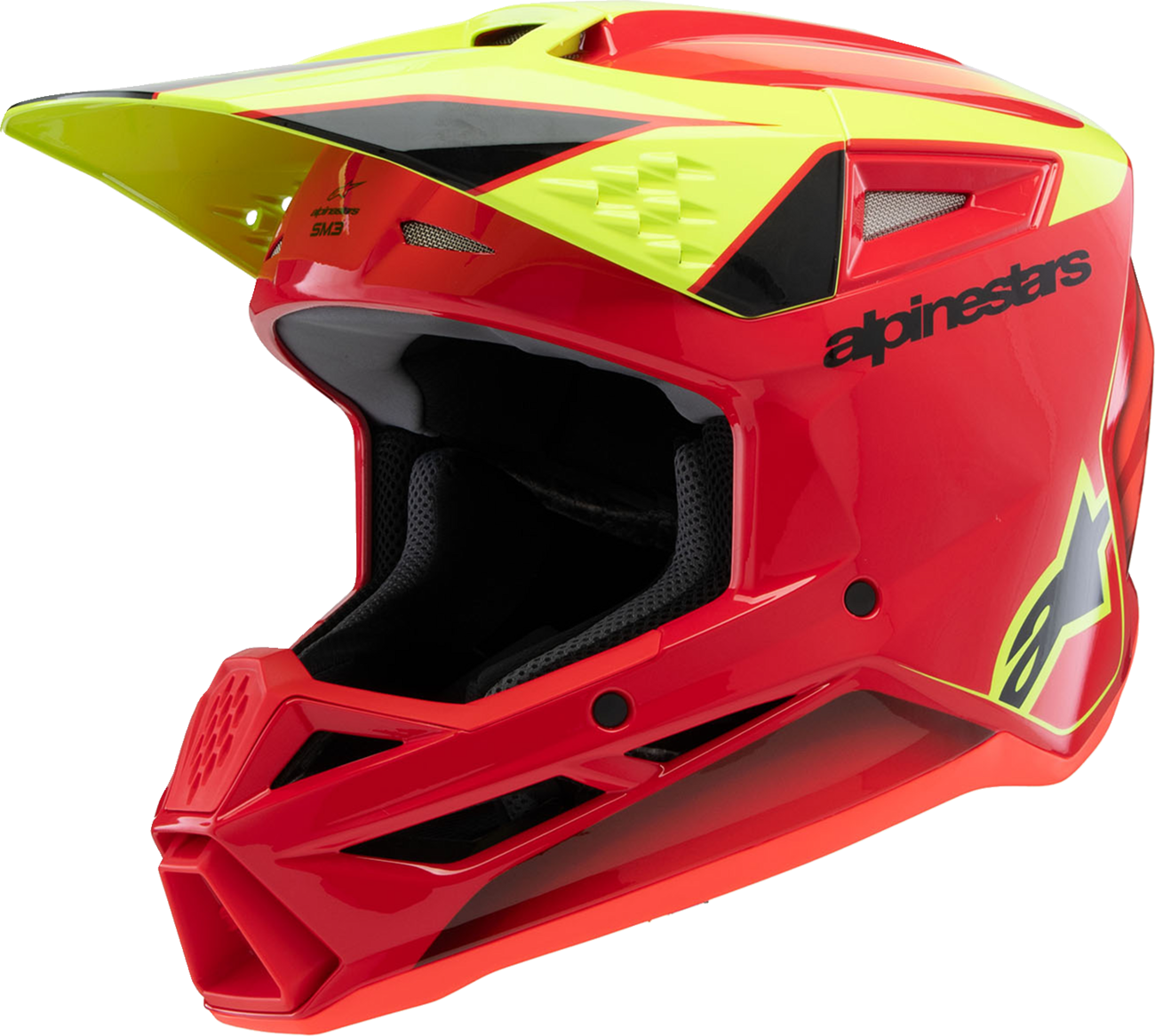 ALPINESTARS Youth SM3 Helmet - Fray - Gloss Red/Yellow Fluo/Black - Small 8301625-3051-YS