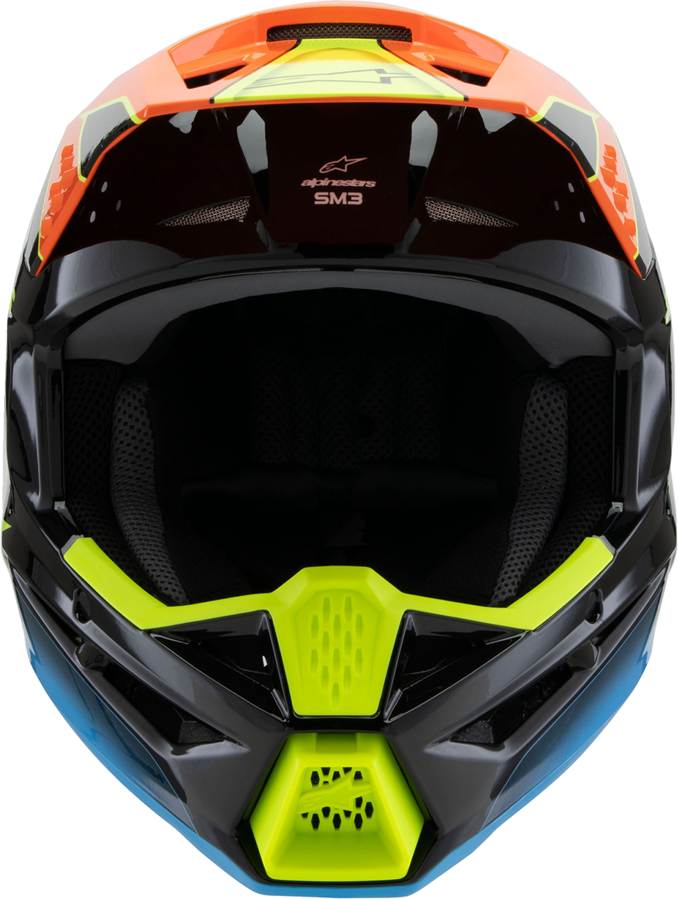 ALPINESTARS Youth SM3 Helmet - Fray - Gloss Black/Orange/Yellow Fluo - Medium 8301625-1455-YM