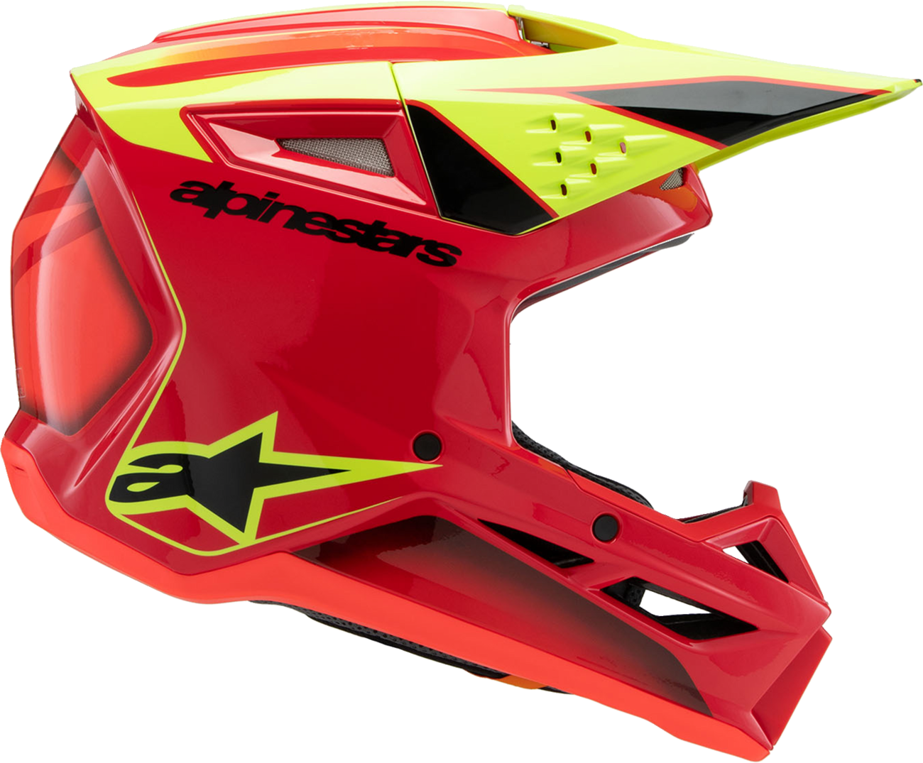 ALPINESTARS Youth SM3 Helmet - Fray - Gloss Red/Yellow Fluo/Black - Small 8301625-3051-YS