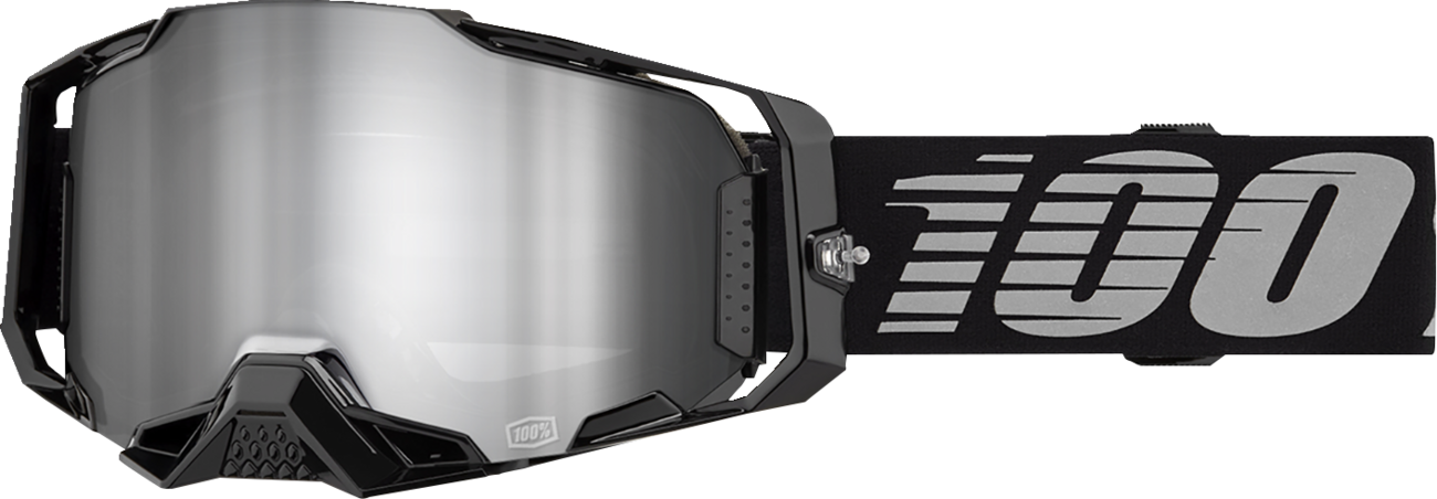 100% Armega Goggle - Black - Silver Mirror Lens 50005-00030