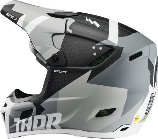Thor Reflex Sport Helmet - Carbon Brave - MIPS® - Gray/White