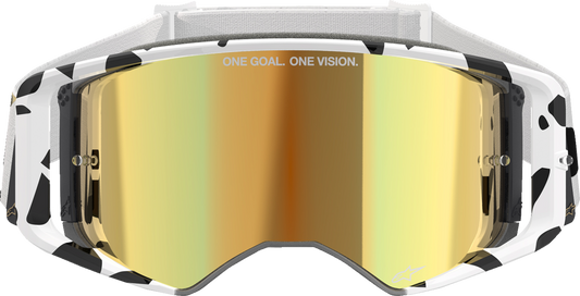 ALPINESTARS GOGGLES Supertech Goggle - Corp - White/Gold - ABS Vision - Gold Mirror 5100325-2044