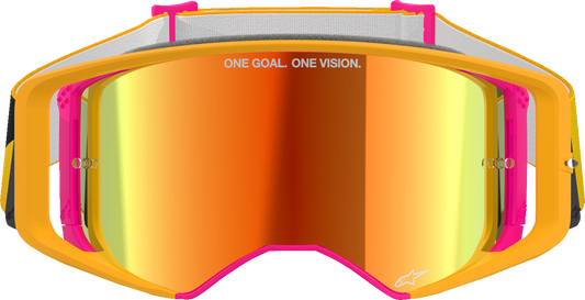 ALPINESTARS GOGGLES Supertech Goggle - Corp - Yellow/Pink - ABS Vision - Red Mirror 5100325-5023