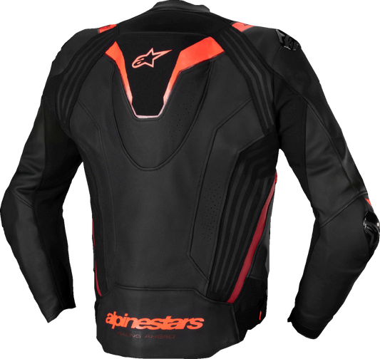 Alpinestars Missile v3 Ignition Leather Jacket - Black/Red Fluo/Dark Red