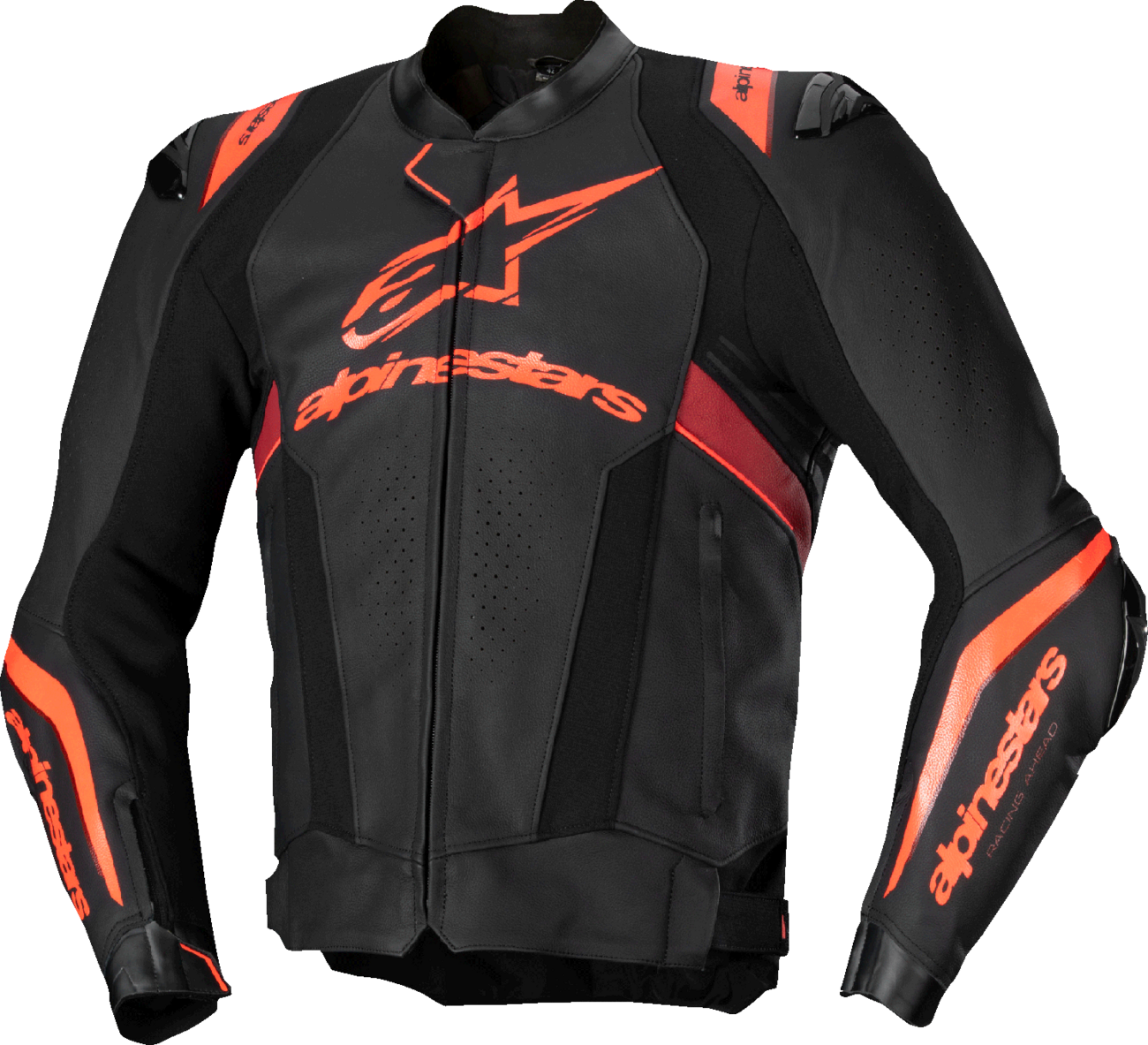 ALPINESTARS Missile v3 Ignition Leather Jacket - Black/Red Fluo/Dark Red - US 46 / EU 56 3100325-1365-56