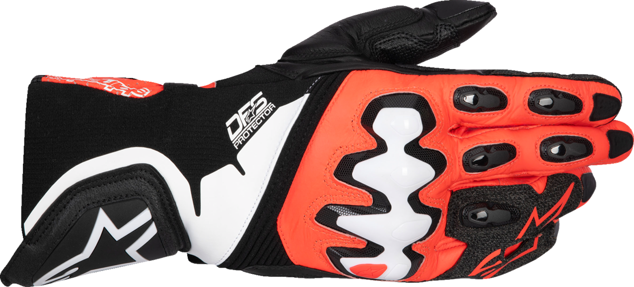 ALPINESTARS Supertech V2 Gloves - Black/Fluo Red/White - Small 3556025-1321-S