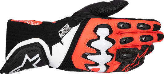 Alpinestars Supertech V2 Gloves - Black/Fluo Red/White