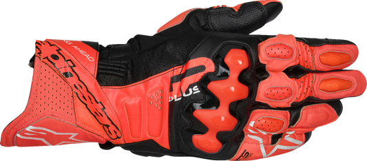 Alpinestars GP Plus R V3 Leather Gloves - Bright Red/Fluo Red/Black