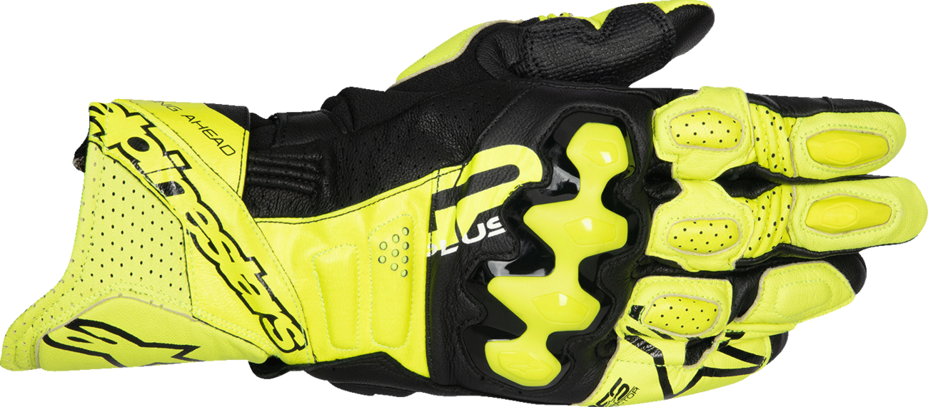 ALPINESTARS GP Plus R V3 Leather Gloves - Fluo Yellow/Black - Medium 3550825-551-M