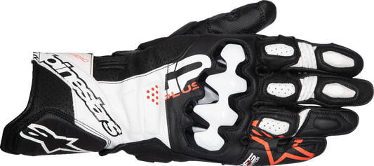 Alpinestars GP Plus R V3 Leather Gloves - Black/White/Fluo Red