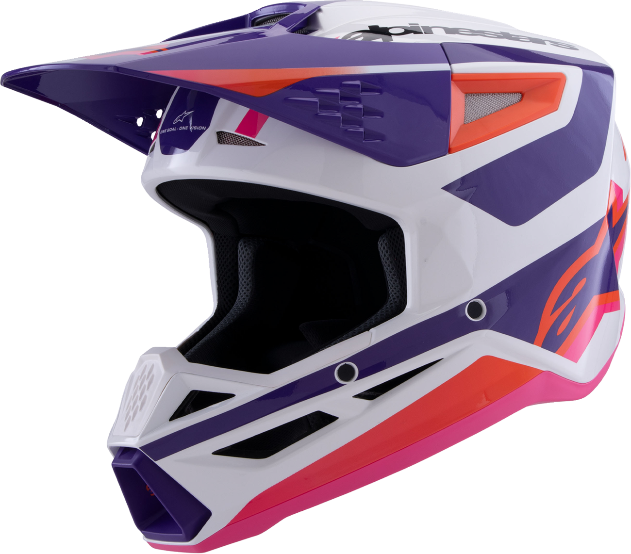 ALPINESTARS SM3 Helmet - Heat - Gloss White/Purple/Pink - Small 8301026-2052-S