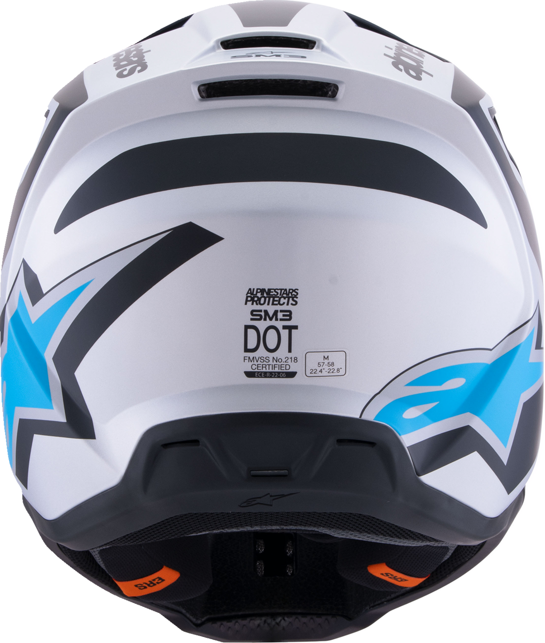 ALPINESTARS SM3 Helmet - Heat - Matte Silver/Blue/Black - Medium 8301026-1949-M