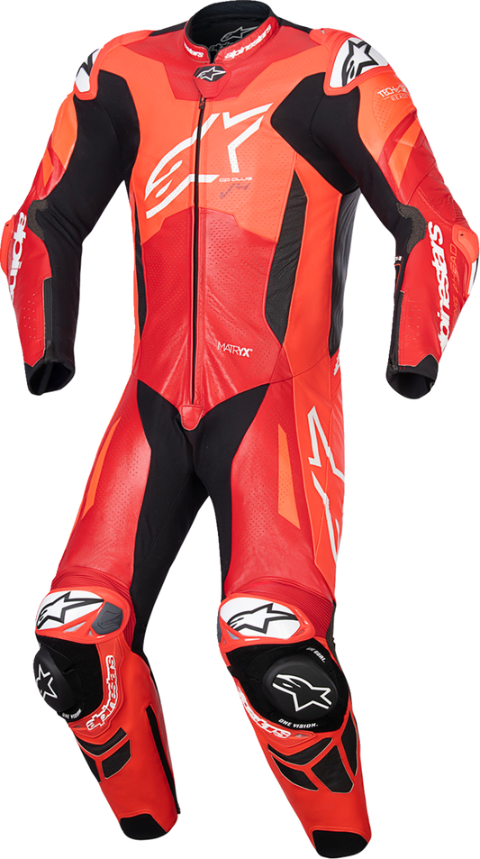 Alpinestars GP Plus v4 Sprint 1-Piece Leather Suit - Red Fluo/Mid Red/White