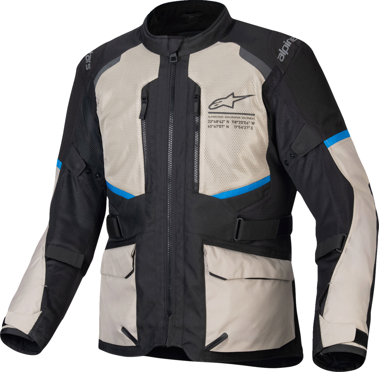 ALPINESTARS Andes Air Drystar? Jacket - Black/Laurel Gray/Bright Blue - XL 3207924-1479-XL