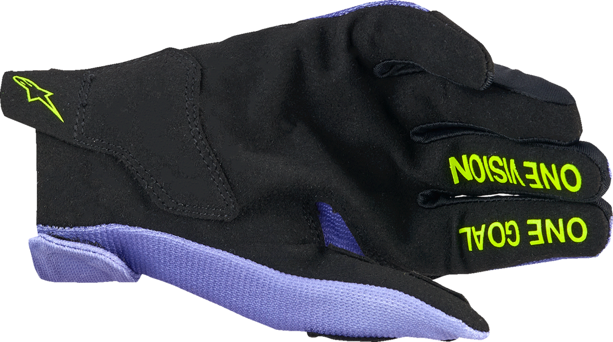 Alpinestars Youth Radar Gloves - Purple/Fluo Yellow