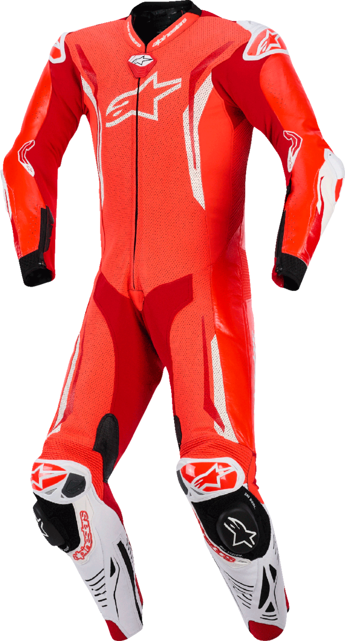 ALPINESTARS GP Tech v5 1-Piece Leather Suit - Red Fluo/Bright Red/White - US 42 / EU 52 3150226-3310-52