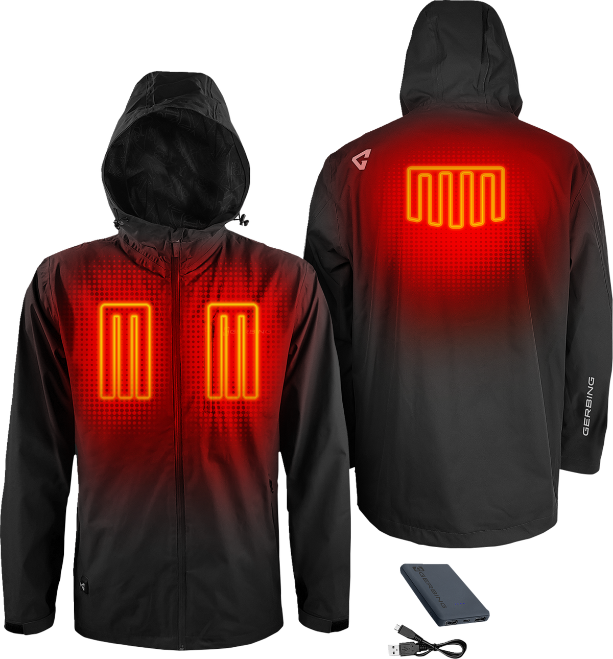 Gerbing Heated Clothing Heated 5V Rain Coat - Black