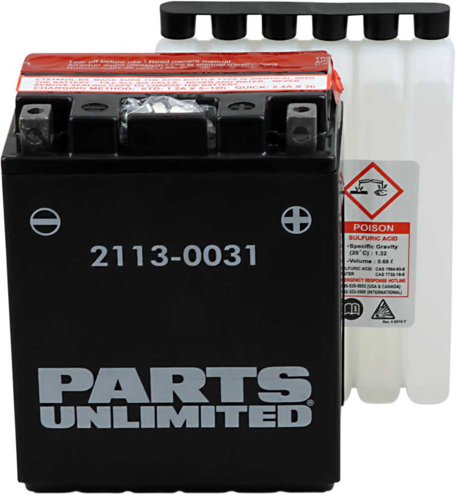PARTS UNLIMITED AGM Battery - YTX14AHLBS .732 L CTX14AHL-BS