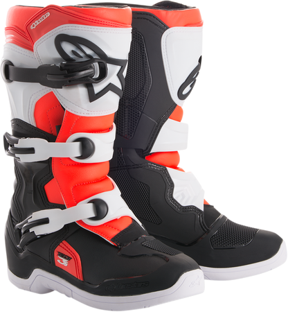 Alpinestars Tech 3S Boots - Black/White/Fluorescent Red