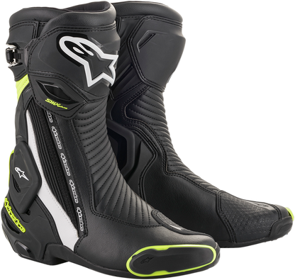 Alpinestars SMX+ Boots - Black/White/Yellow Fluorescent