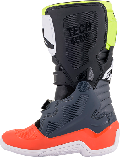 Alpinestars Youth Tech 7S Boots - Black/Gray/Red/White/Yellow