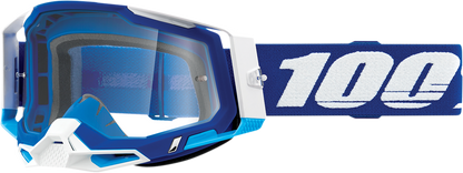 100% Racecraft 2 Goggle - Blue - Clear Lens 50009-00002