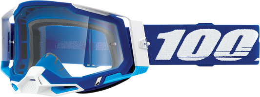 100% Racecraft 2 Goggle - Blue - Clear Lens 50009-00002