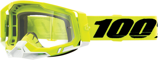 100% Racecraft 2 Goggle - Fluo Yellow - Clear Lens 50009-00004