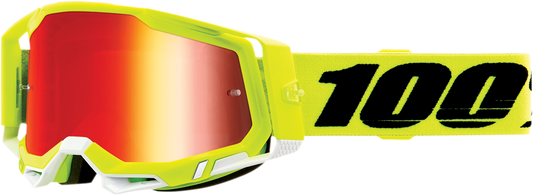 100% Racecraft 2 Goggle - Fluo Yellow - Red Mirror Lens 50010-00004
