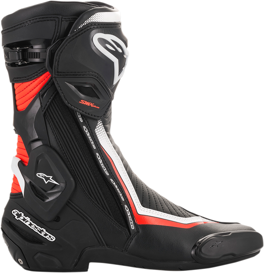 Alpinestars SMX+ Boots - Black/White/Red Fluorescent