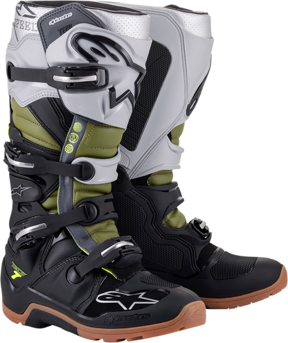 Alpinestars Tech 7 Enduro Boots - Black/Silver/Green