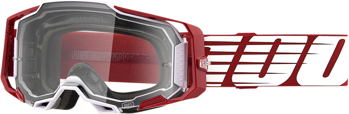 100% Armega Goggle - Oversized Deep Red - Clear Lens 50004-00009